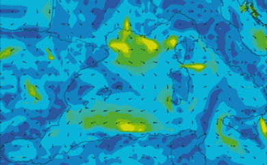 Prévisions de vent GFS 27km Ouest méditerranée