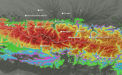 Prévisions cumul neige 10 jours Pyrénées ouest