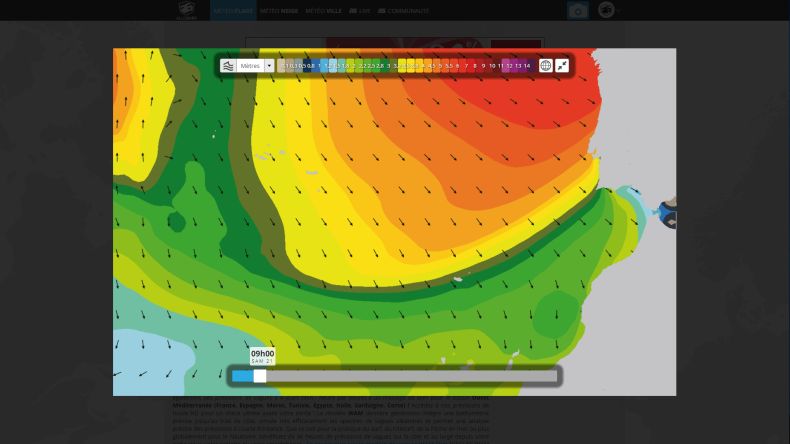 Prévisions houle Portugal modèle WAM 54km