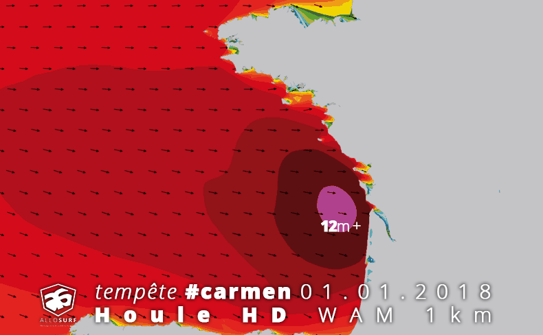 Prévisions de houle WAM 1km golfe de gascogne