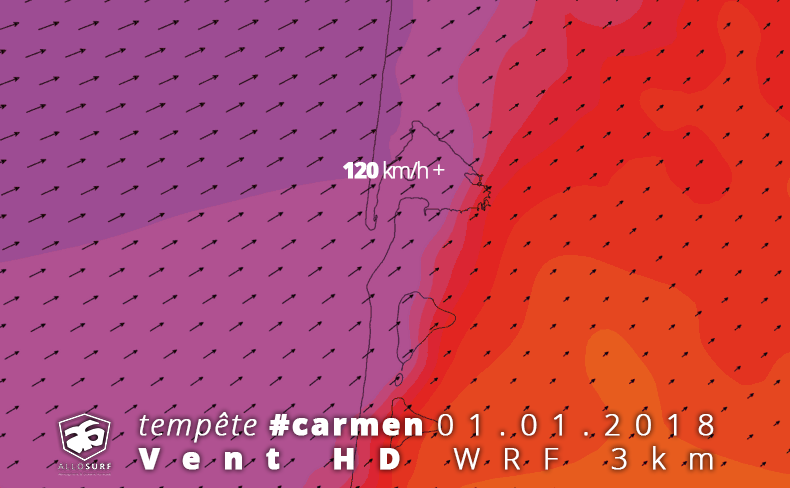 Prévisions de vent WRF 3km bassin d'arcachon (33)