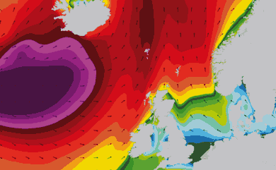 Prévisions houle Islande Atlantique Nord