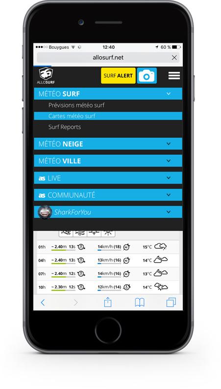 Accéder aux cartes météo